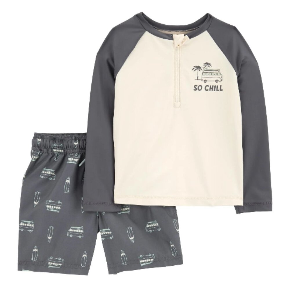 12 month Carter's Child of Mine Baby Boy Rash Guard Swim Set 2-Piece
